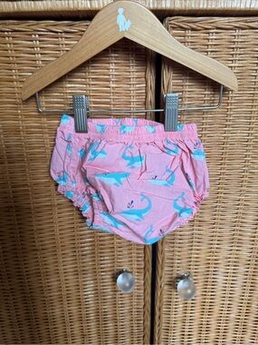 NWOT Pottery Barn Kids Pink Whale Print Diaper Cover Bloomers
